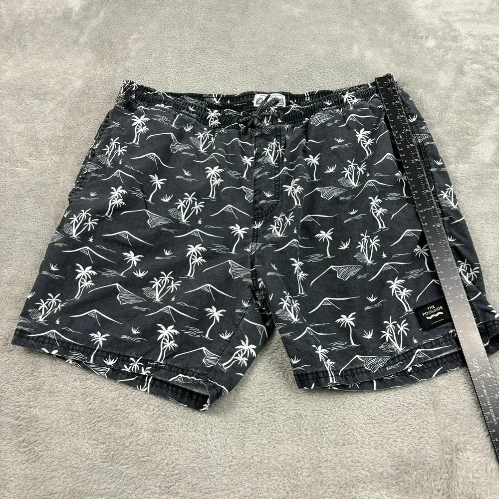 Scotch & Soda Swim Trunk Shorts Mens XXL Black Palm Tree Pockets Lined 6
